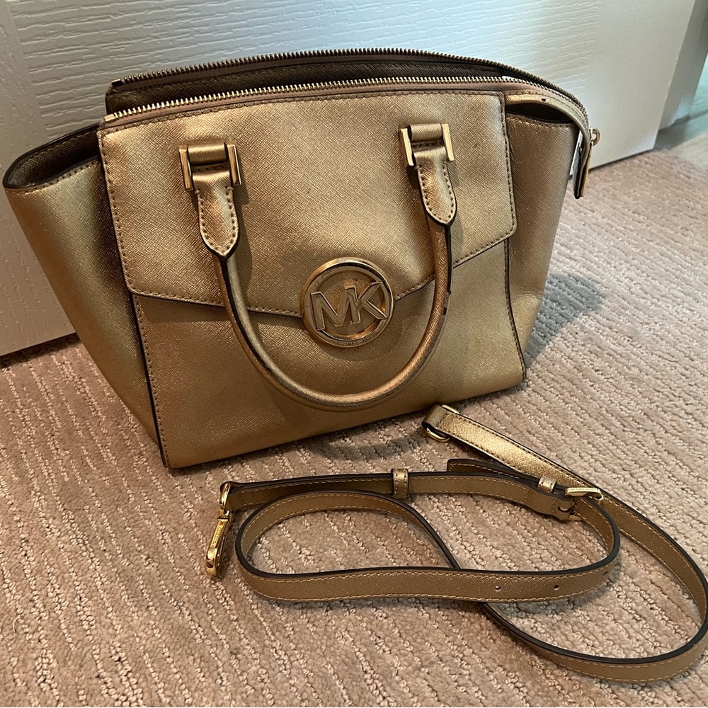 Gold Michael Kors purse